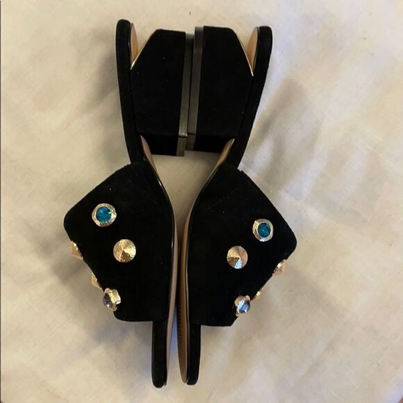 VANELI BLACK SUEDE STUDDED MULES. NEW - Picture 7 of 10
